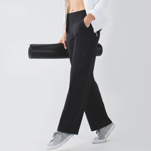Lululemon Still Going Wide-Leg Pant Black Luon Sz 8